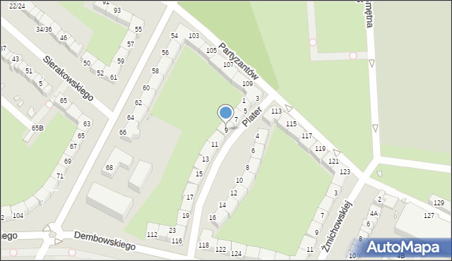 Wrocław, Plater Emilii, 9, mapa Wrocławia