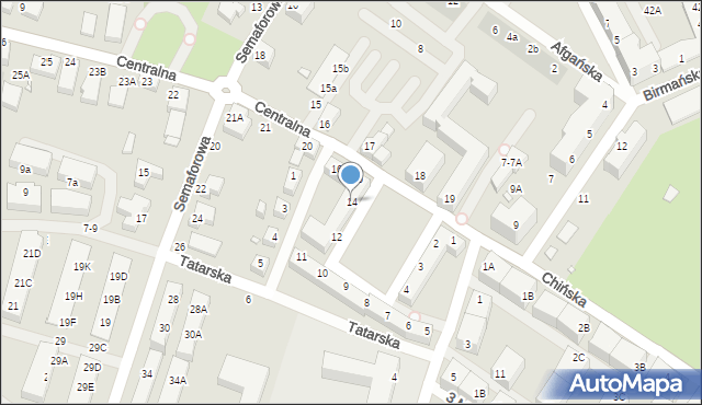 Wrocław, Plac Mongolski, 14, mapa Wrocławia