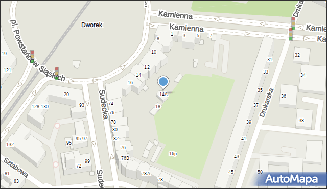 Wrocław, Plac Powstańców Śląskich, 14A, mapa Wrocławia