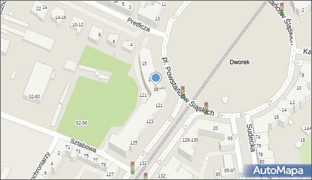 Wrocław, Plac Powstańców Śląskich, 19, mapa Wrocławia