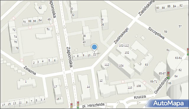 Wrocław, Plac Hirszfelda Ludwika, 11, mapa Wrocławia