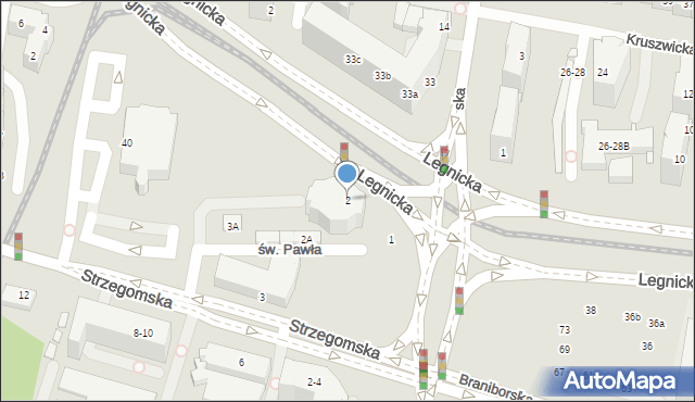 Wrocław, Plac Strzegomski, 2, mapa Wrocławia