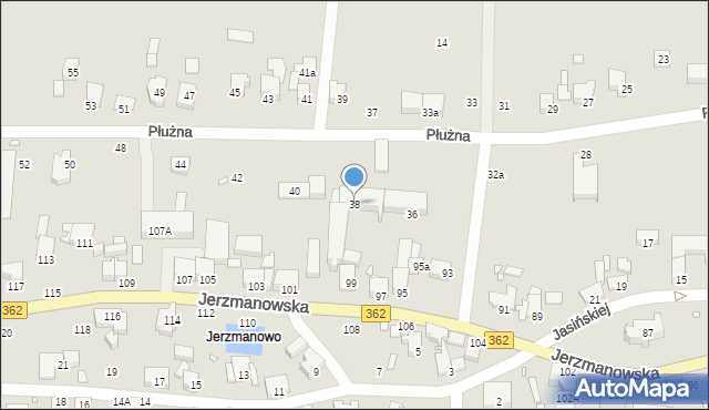 Wrocław, Płużna, 38, mapa Wrocławia