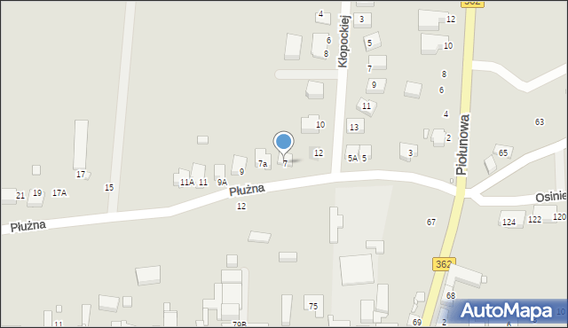 Wrocław, Płużna, 7, mapa Wrocławia