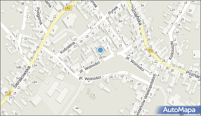 Wronki, Plac Wolności, 10, mapa Wronki
