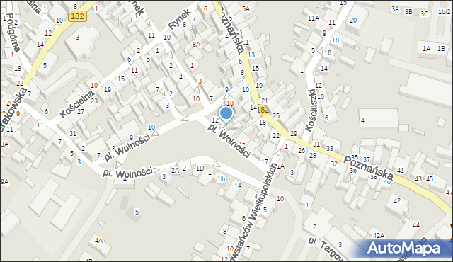 Wronki, Plac Wolności, 13, mapa Wronki