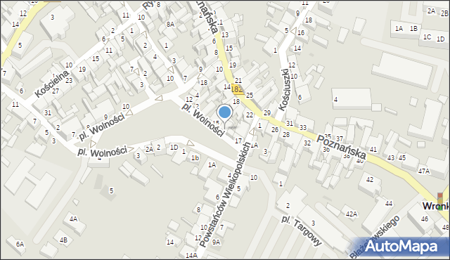 Wronki, Plac Wolności, 16, mapa Wronki