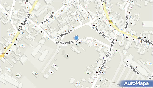 Wronki, Plac Wolności, 3, mapa Wronki