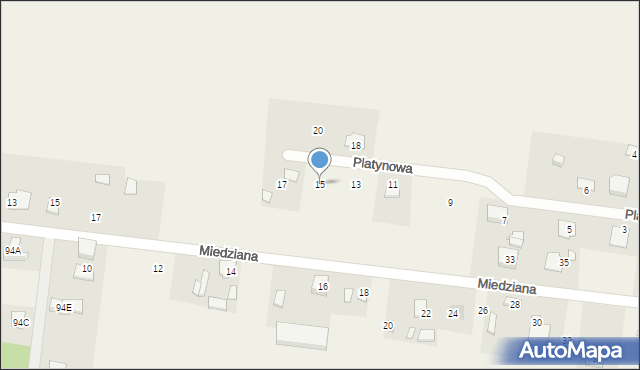 Wronowice, Platynowa, 15, mapa Wronowice