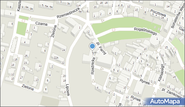 Wschowa, Plac Farny, 3, mapa Wschowa