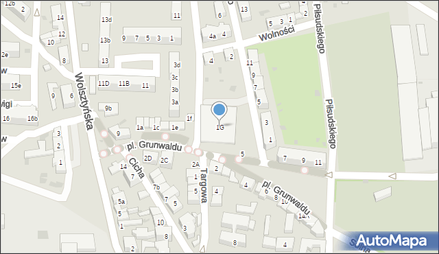 Wschowa, Plac Grunwaldu, 1G, mapa Wschowa