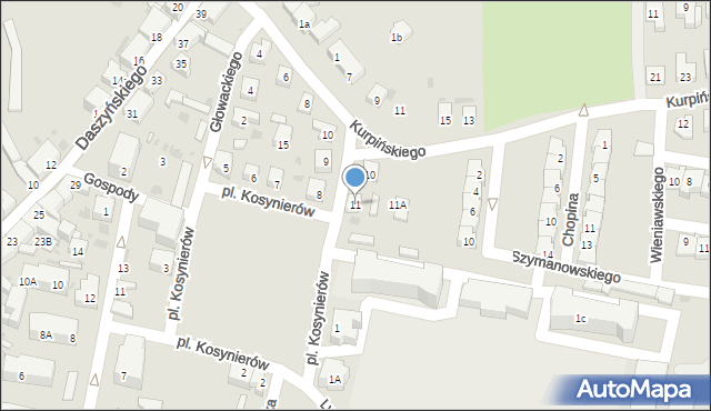 Wschowa, Plac Kosynierów, 11, mapa Wschowa