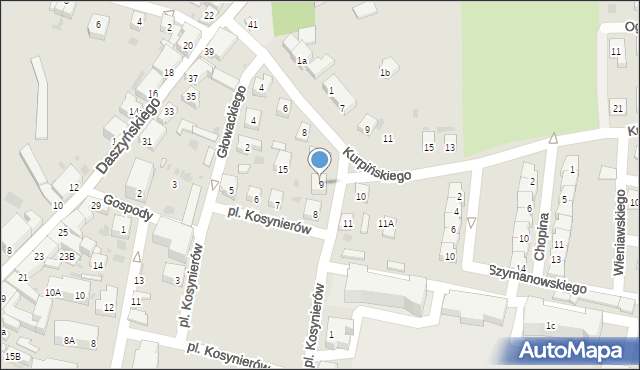 Wschowa, Plac Kosynierów, 9, mapa Wschowa