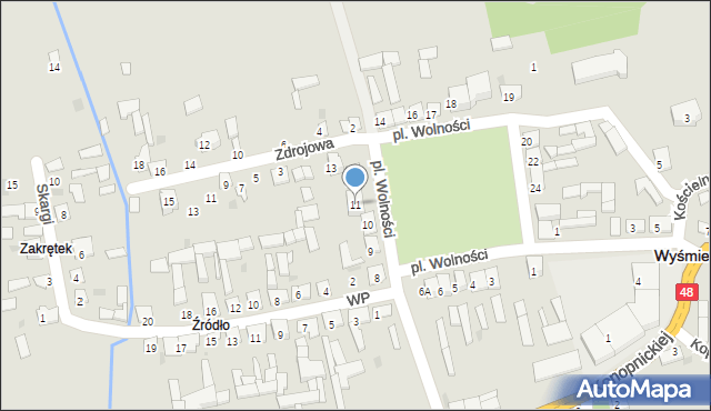 Wyśmierzyce, Plac Wolności, 11, mapa Wyśmierzyce