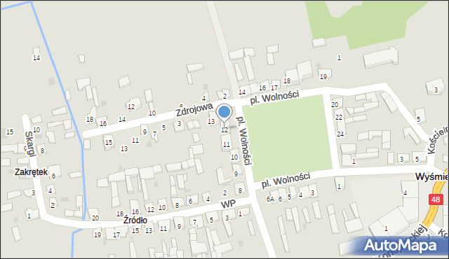 Wyśmierzyce, Plac Wolności, 12, mapa Wyśmierzyce