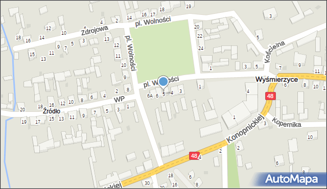 Wyśmierzyce, Plac Wolności, 5, mapa Wyśmierzyce