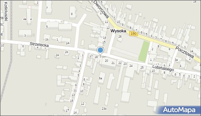 Wysoka, Plac Powstańców Wielkopolskich, 19, mapa Wysoka