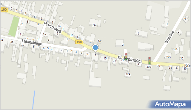 Wysoka, Plac Wolności, 6, mapa Wysoka