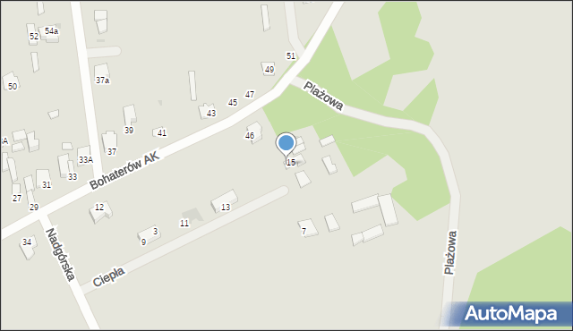 Wyszków, Plażowa, 5, mapa Wyszków