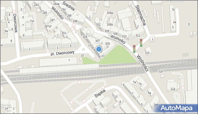 Zabrze, Plac Dworcowy, 6, mapa Zabrza