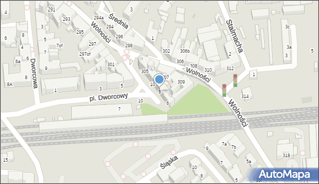 Zabrze, Plac Dworcowy, 8, mapa Zabrza