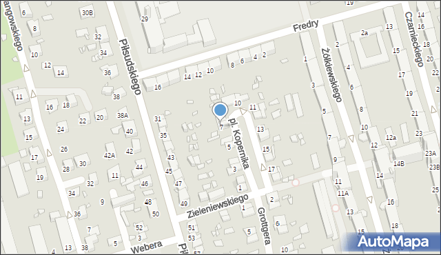 Zabrze, Plac Kopernika Mikołaja, 7, mapa Zabrza