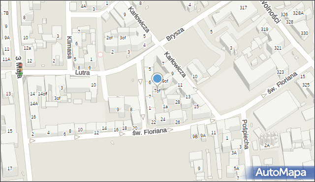 Zabrze, Plac Krakowski, 7of, mapa Zabrza