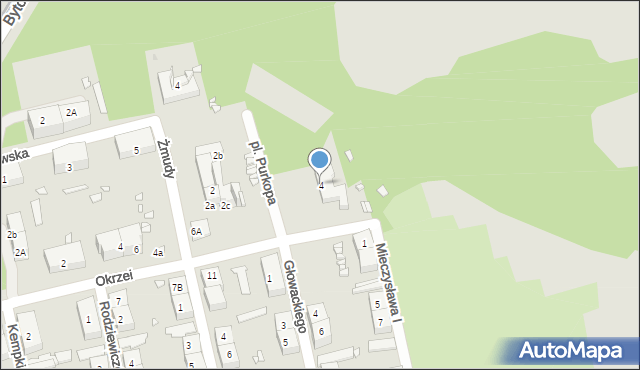 Zabrze, Plac Purkopa Bernarda, 4, mapa Zabrza