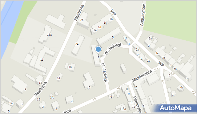 Żagań, Plac Królowej Jadwigi, 6, mapa Żagań