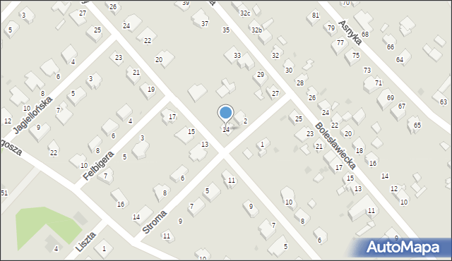 Żagań, Pluty Wilhelma, bp., 14, mapa Żagań