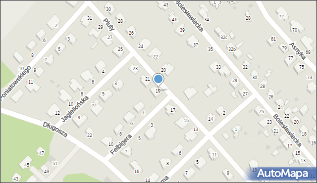 Żagań, Pluty Wilhelma, bp., 19, mapa Żagań