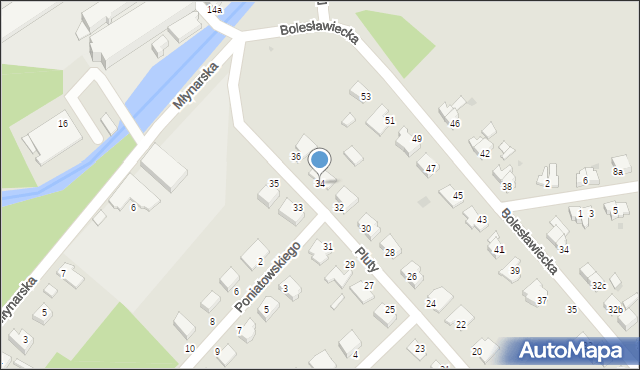 Żagań, Pluty Wilhelma, bp., 34, mapa Żagań