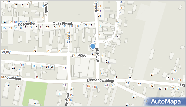 Zagórów, Plac Polskiej Organizacji Wojskowej, 27, mapa Zagórów