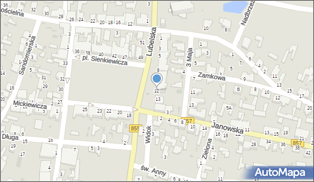 Zaklików, Plac Sienkiewicza Henryka, 12, mapa Zaklików