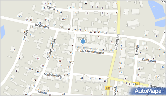 Zaklików, Plac Sienkiewicza Henryka, 38, mapa Zaklików