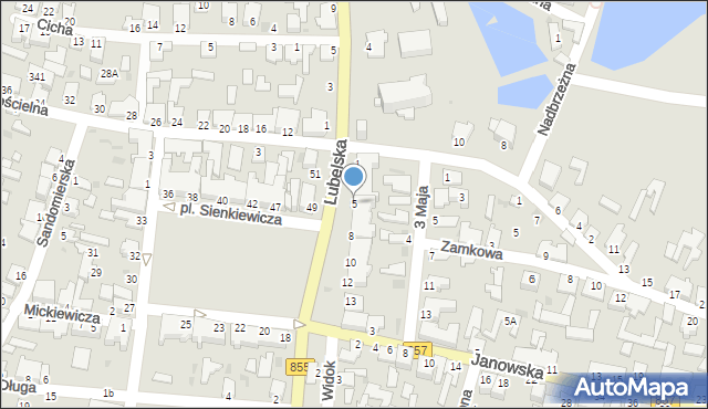 Zaklików, Plac Sienkiewicza Henryka, 5, mapa Zaklików