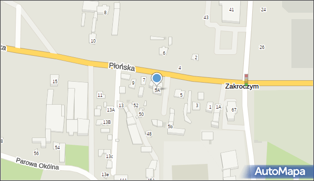 Zakroczym, Płońska, 5A, mapa Zakroczym