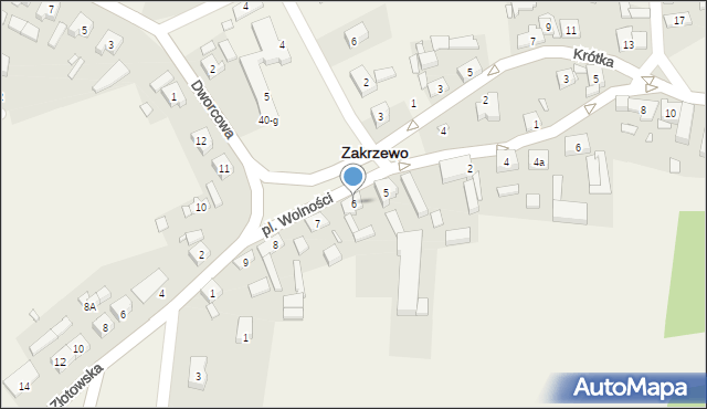 Zakrzewo, Plac Wolności, 6, mapa Zakrzewo