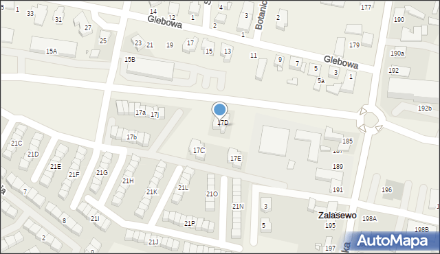 Zalasewo, Planetarna, 19b, mapa Zalasewo