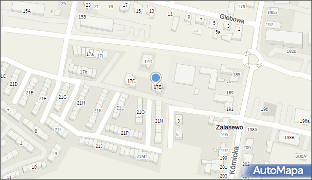 Zalasewo, Planetarna, 19c, mapa Zalasewo