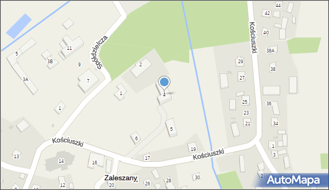Zaleszany, Plac Kościuszki Tadeusza, gen., 4, mapa Zaleszany