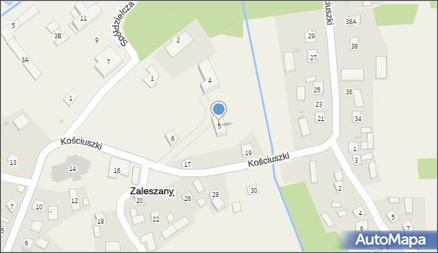 Zaleszany, Plac Kościuszki Tadeusza, gen., 5, mapa Zaleszany