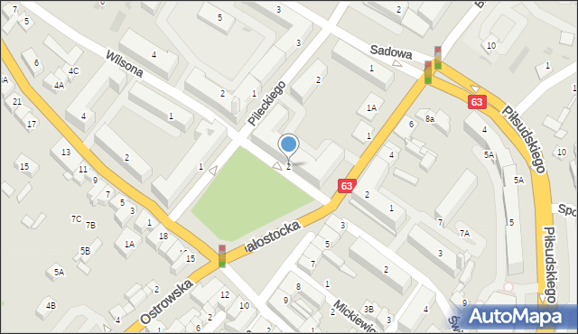 Zambrów, Plac Sikorskiego Władysława, gen., 2, mapa Zambrów