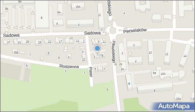 Zamość, Plater Emilii, 3A, mapa Zamościa