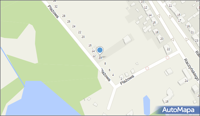 Zaniemyśl, Plażowa, 10, mapa Zaniemyśl