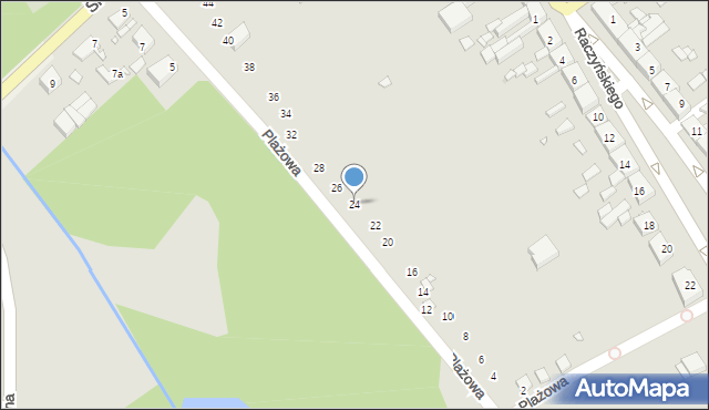 Zaniemyśl, Plażowa, 24, mapa Zaniemyśl