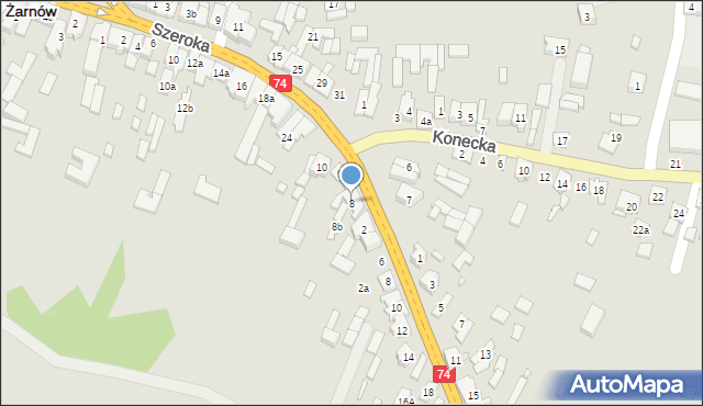 Żarnów, Plac 900-lecia, 8, mapa Żarnów