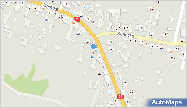 Żarnów, Plac 900-lecia, 8a, mapa Żarnów