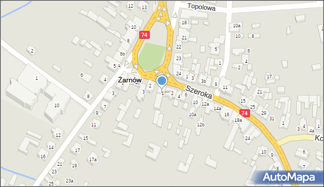 Żarnów, Plac Piłsudskiego Józefa, marsz., 1, mapa Żarnów