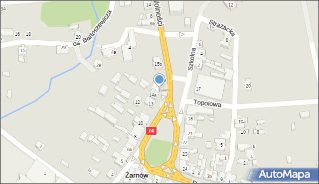 Żarnów, Plac Piłsudskiego Józefa, marsz., 15d, mapa Żarnów
